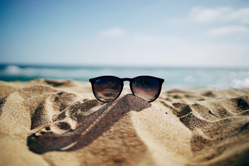 sun glasses on a beach