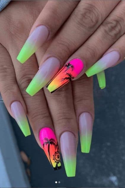 50+ Neon Nail Ideas You Must Try this Summer