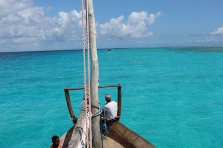 Zanzibar boat on the Indian Ocean