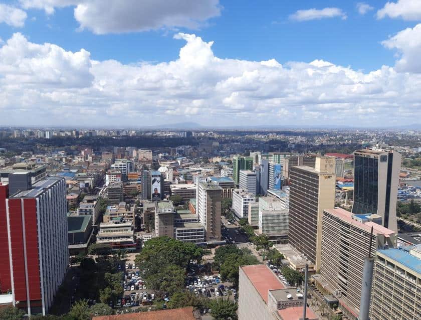  aerial view of Nairobi from KICC rooftop