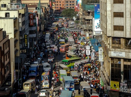 A busy street in Nairobi city